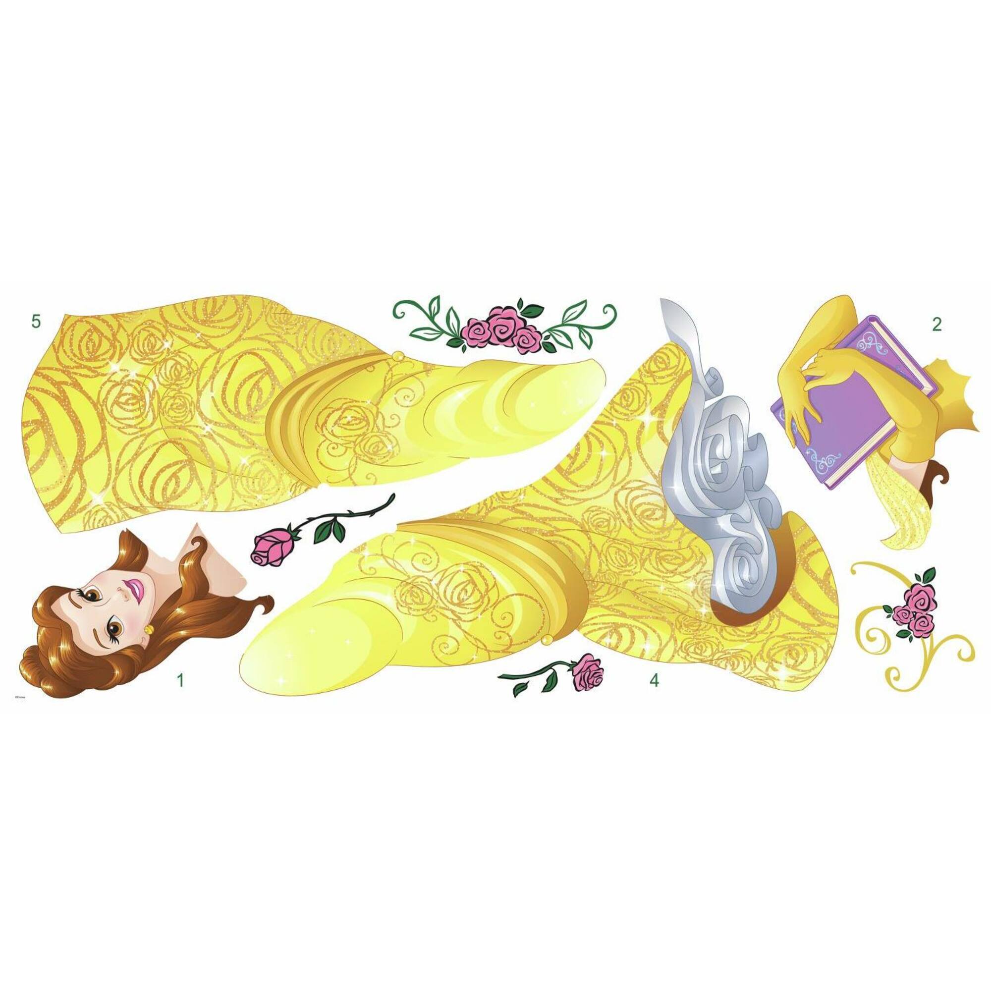 RoomMates Disney Princess Sparkling Belle Peel & Stick Giant Decals